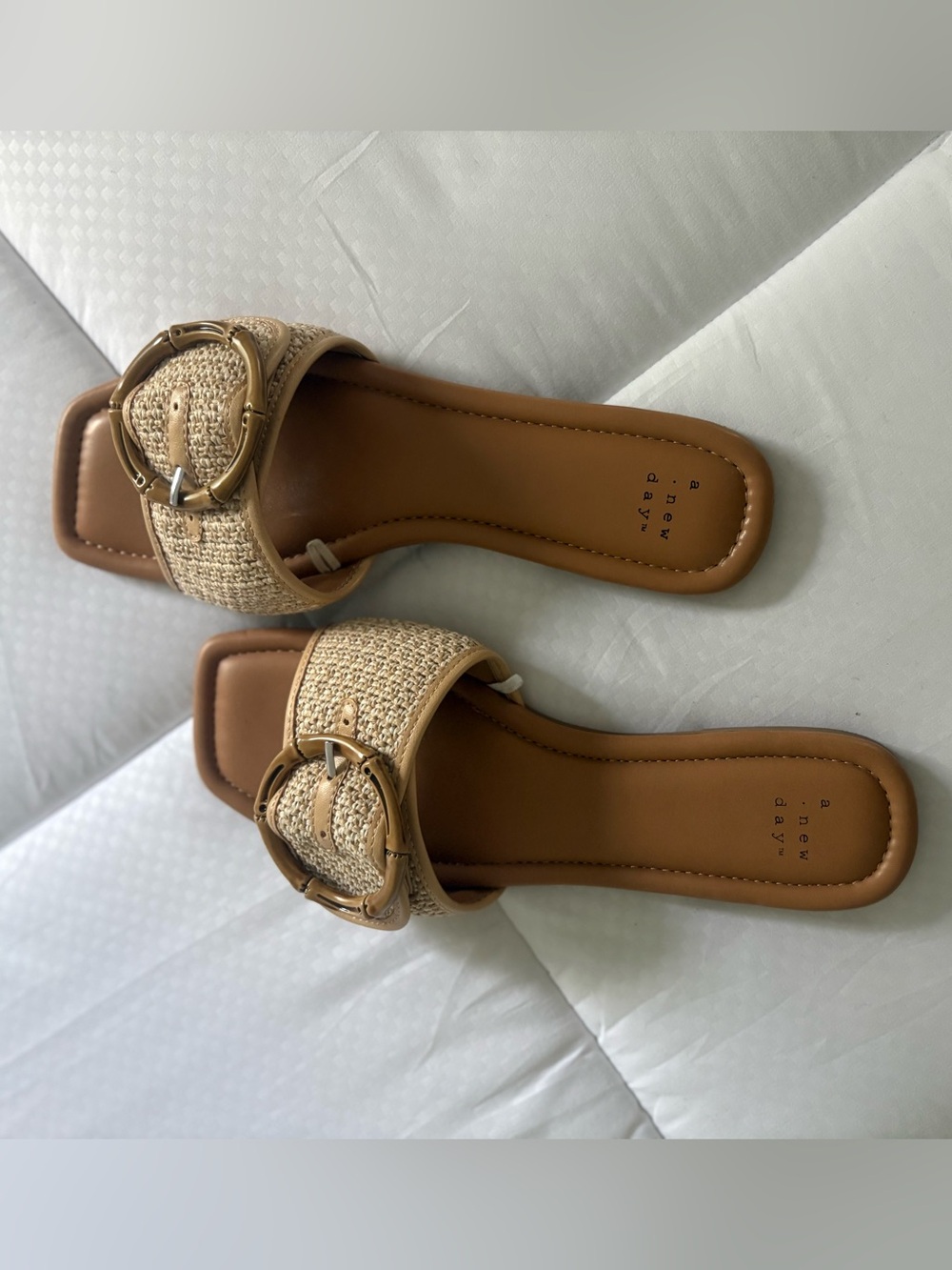 a new day Tan Woven Slide Sandals with Bamboo-Style Buckle - Picture 3 of 3